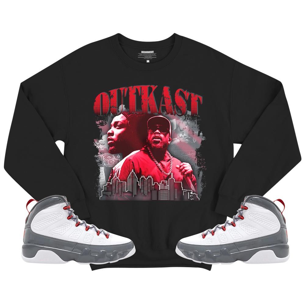 Outkast BigBoi Sneaker Shirt Match Fire Red 9s, Jordan 9 Retro Fire Red MKO T-Shirt Outkast BigBoi Sneaker Shirt Match Fire Red 9s, Jordan 9 Retro Fire Red MKO T-Shirt