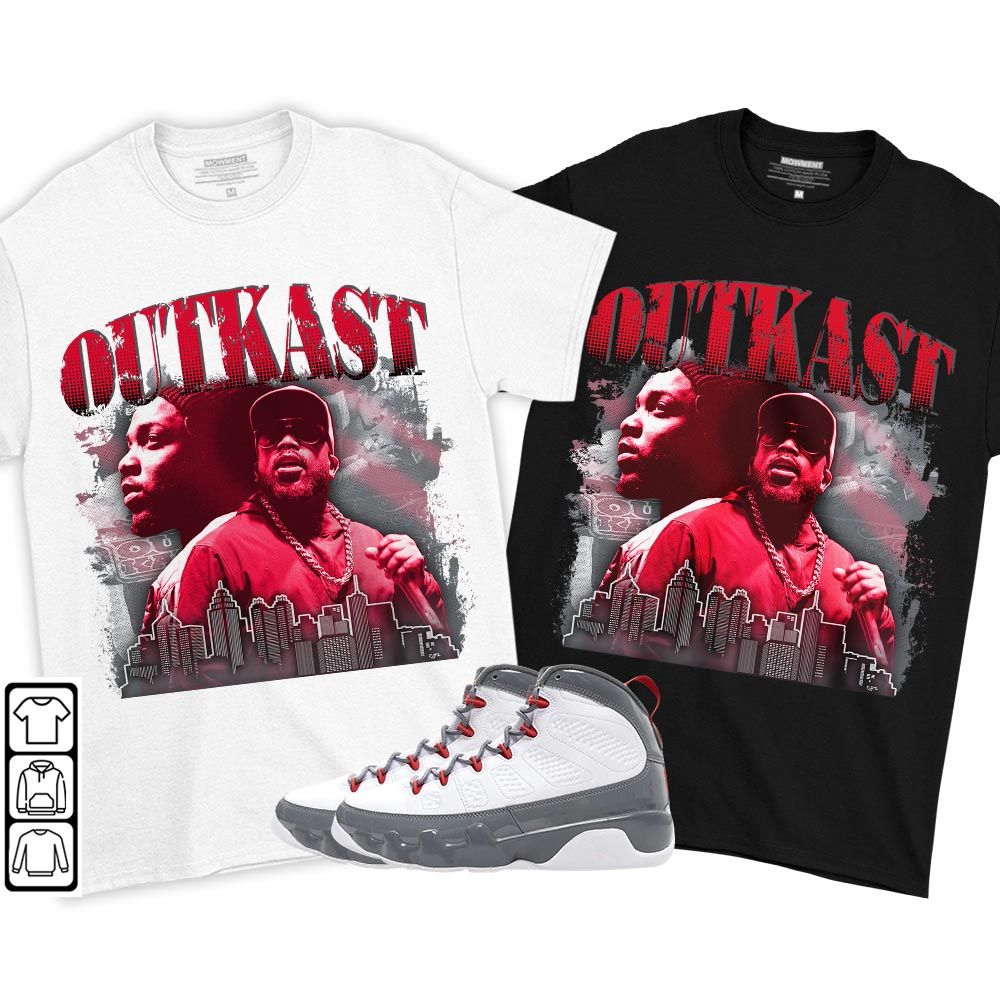 Outkast BigBoi Sneaker Shirt Match Fire Red 9s, Jordan 9 Retro Fire Red MKO T-Shirt Outkast BigBoi Sneaker Shirt Match Fire Red 9s, Jordan 9 Retro Fire Red MKO T-Shirt