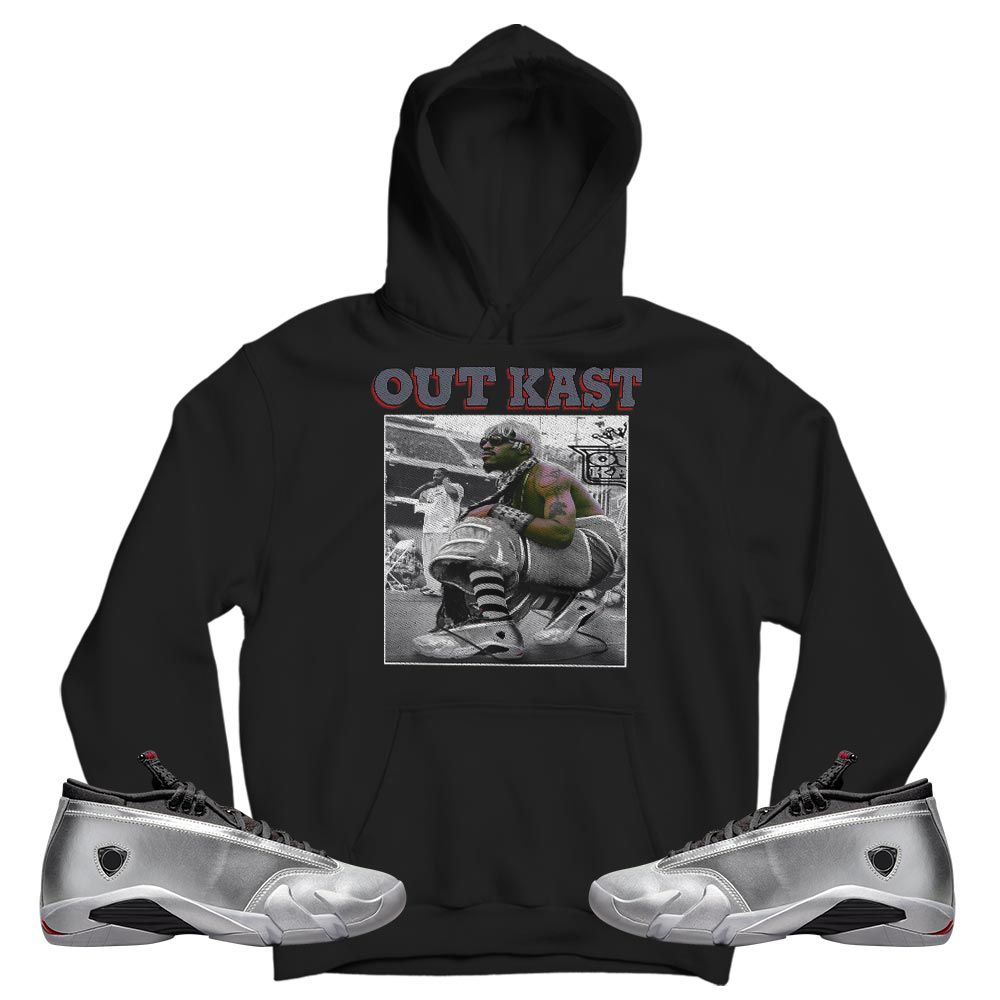OutKast JD Sneaker Shirt Match 14 Low Metallic Silver, Jordan 14 Metallic Silver MKO T-Shirt