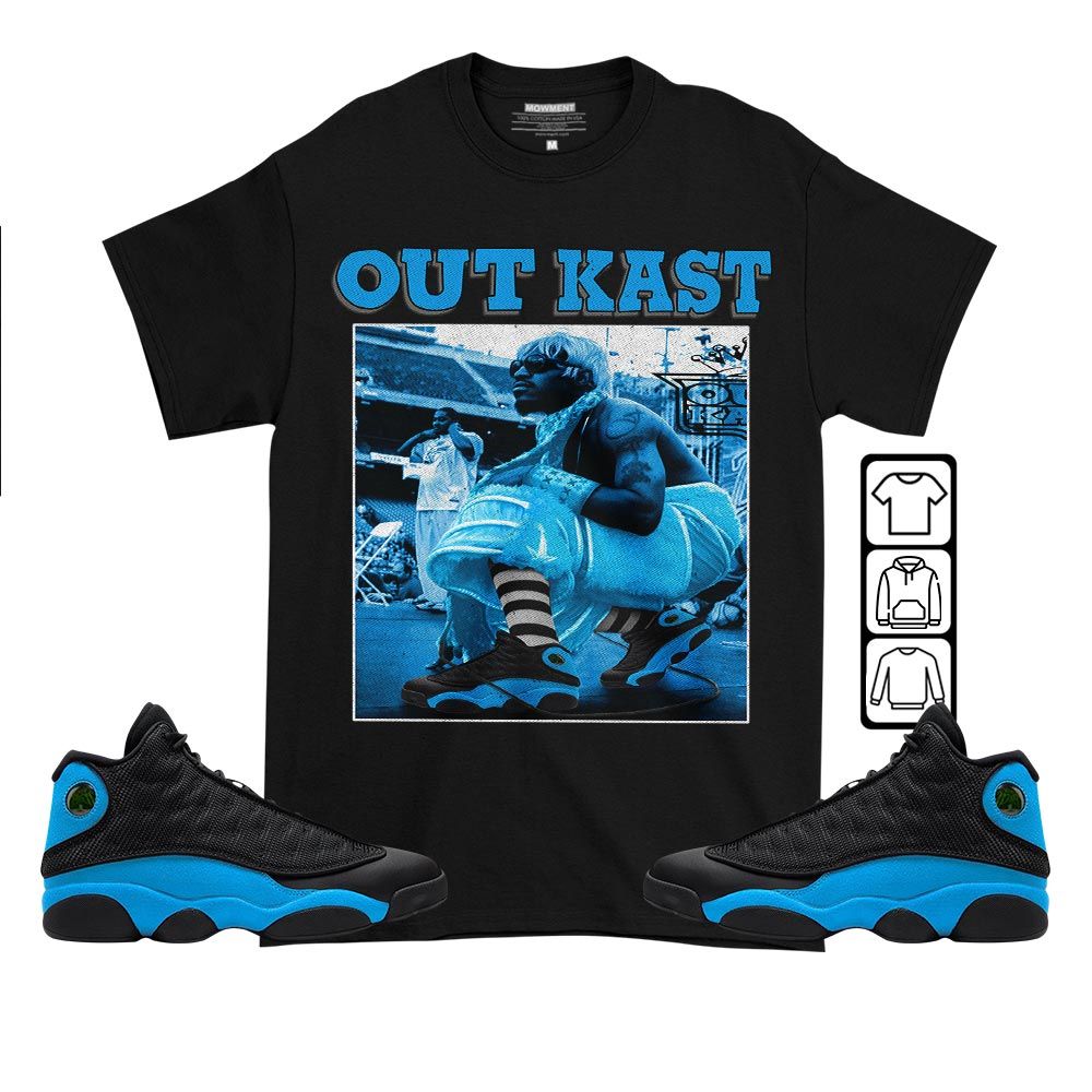 OutKast JD Sneaker Shirt Match Black University Blue 13s, Jordan 13 Black University Blue 2022 MKO T-Shirt OutKast JD Sneaker Shirt Match Black University Blue 13s, Jordan 13 Black University Blue 2022 MKO T-Shirt