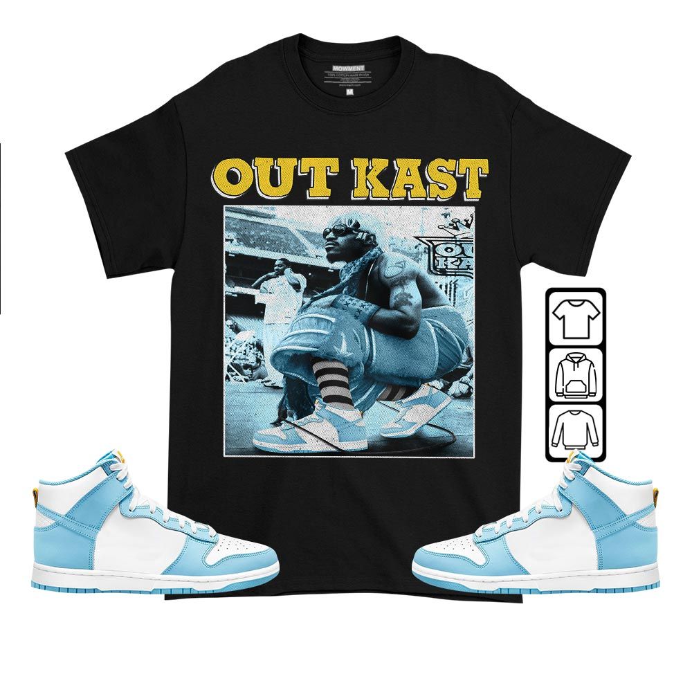 OutKast JD Sneaker Shirt Match Dunk High Blue Chill, Dunk High Homer Simpson MKO T-Shirt OutKast JD Sneaker Shirt Match Dunk High Blue Chill, Dunk High Homer Simpson MKO T-Shirt
