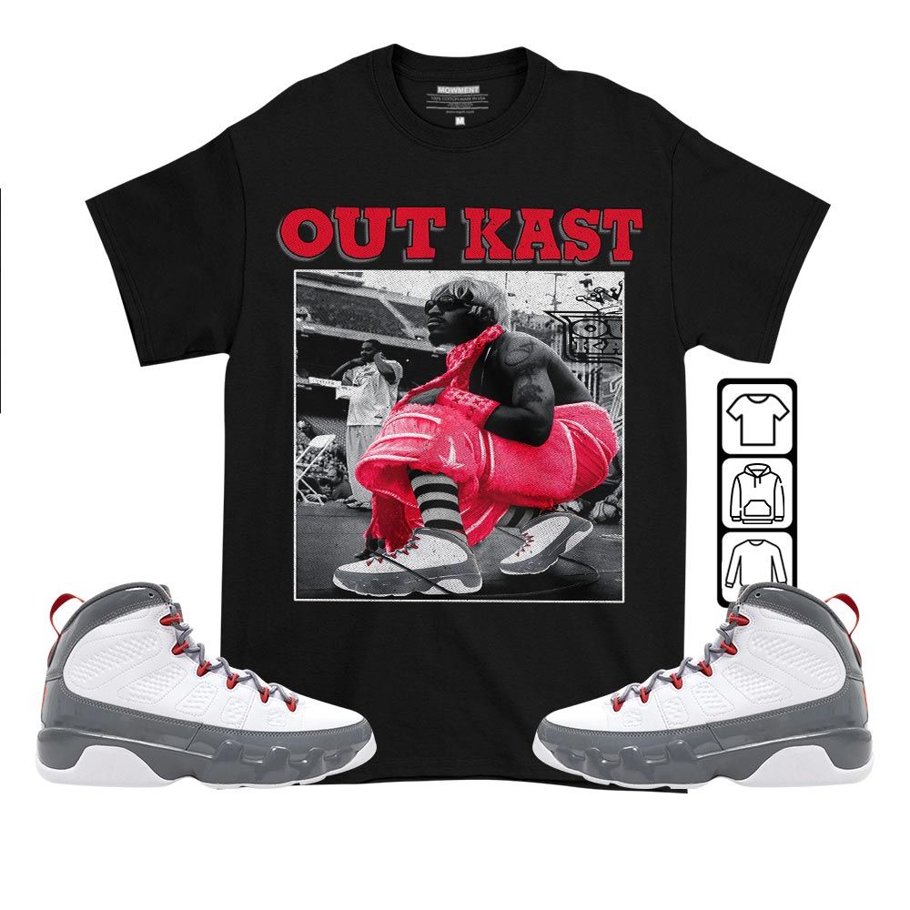 OutKast JD Sneaker Shirt Match Fire Red 9s, Jordan 9 Retro Fire Red MKO T-Shirt
