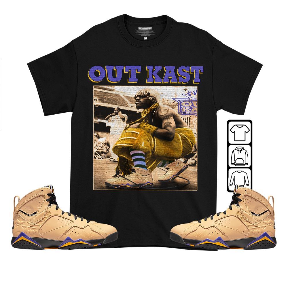 OutKast JD Sneaker Shirt Match Vachetta Tan 7s, Jordan 7 SE Afrobeats MKO T-Shirt OutKast JD Sneaker Shirt Match Vachetta Tan 7s, Jordan 7 SE Afrobeats MKO T-Shirt