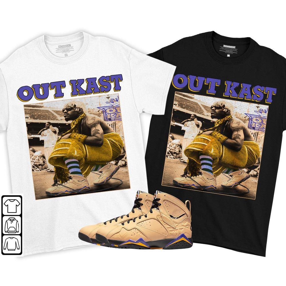 OutKast JD Sneaker Shirt Match Vachetta Tan 7s, Jordan 7 SE Afrobeats MKO T-Shirt OutKast JD Sneaker Shirt Match Vachetta Tan 7s, Jordan 7 SE Afrobeats MKO T-Shirt