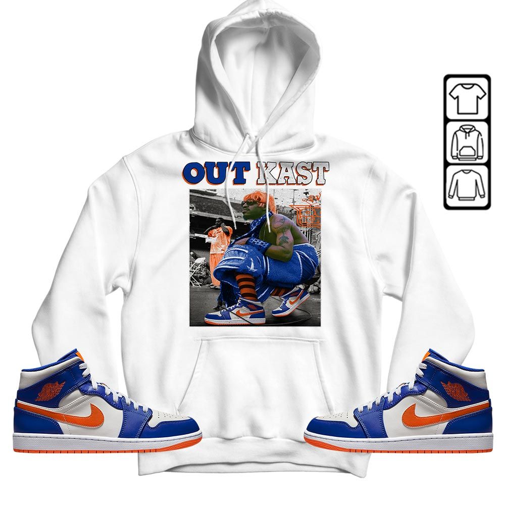 OutKast Shose Sneaker Shirt Match Mid Knicks 1s, Jordan 1 Mid Knicks MKO T-Shirt