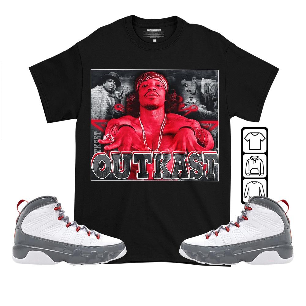 OutKast Sneaker Shirt Match Fire Red 9s, Jordan 9 Retro Fire Red MKO T-Shirt