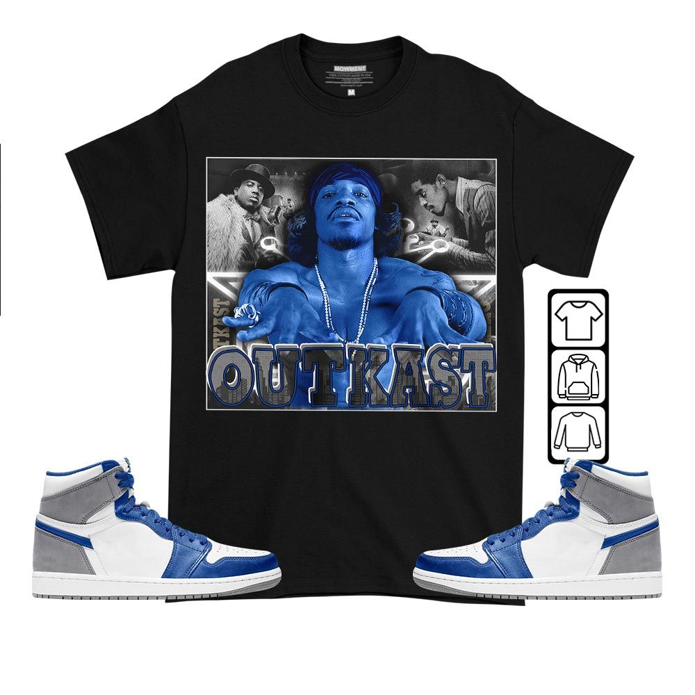 OutKast Sneaker Shirt Match True Blue 1s, Jordan 1 High OG True Blue MKO T-Shirt OutKast Sneaker Shirt Match True Blue 1s, Jordan 1 High OG True Blue MKO T-Shirt
