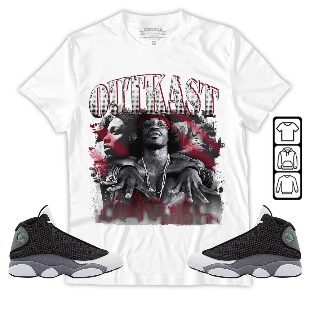 Outkast2 Sneaker Shirt Match Black Flint 13s, Jordan Retro 13 Black Flint MKO Hoodie