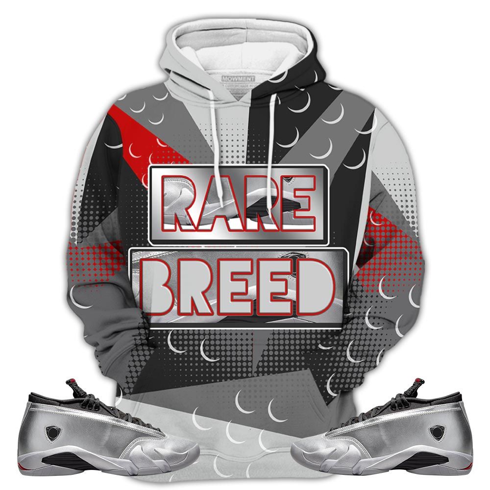 P01Hd Rare Breed Sneaker Shirt Match 14 Low Metallic Silver, Jordan 14 Metallic Silver Hoodie Sweatshirt Tee All Over Print MKO Shirt