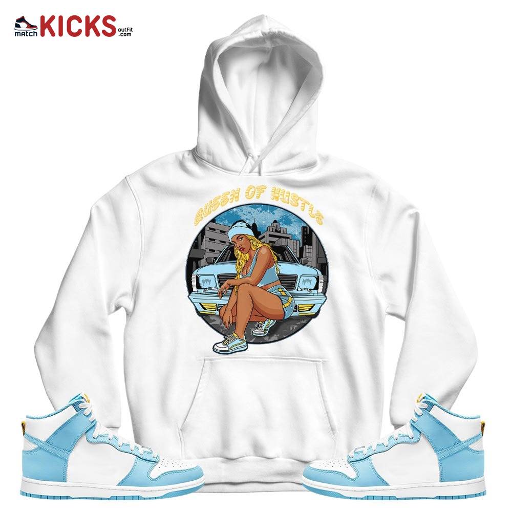 Queen Of Hustle 90s Sneaker Shirt Match Dunk High Blue Chill, Dunk High Homer Simpson MKO T-Shirt Queen Of Hustle 90s Sneaker Shirt Match Dunk High Blue Chill, Dunk High Homer Simpson MKO T-Shirt