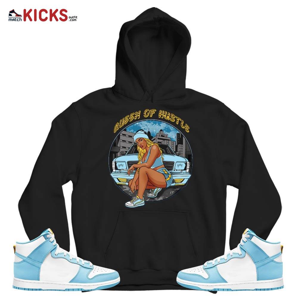 Queen Of Hustle 90s Sneaker Shirt Match Dunk High Blue Chill, Dunk High Homer Simpson MKO T-Shirt Queen Of Hustle 90s Sneaker Shirt Match Dunk High Blue Chill, Dunk High Homer Simpson MKO T-Shirt