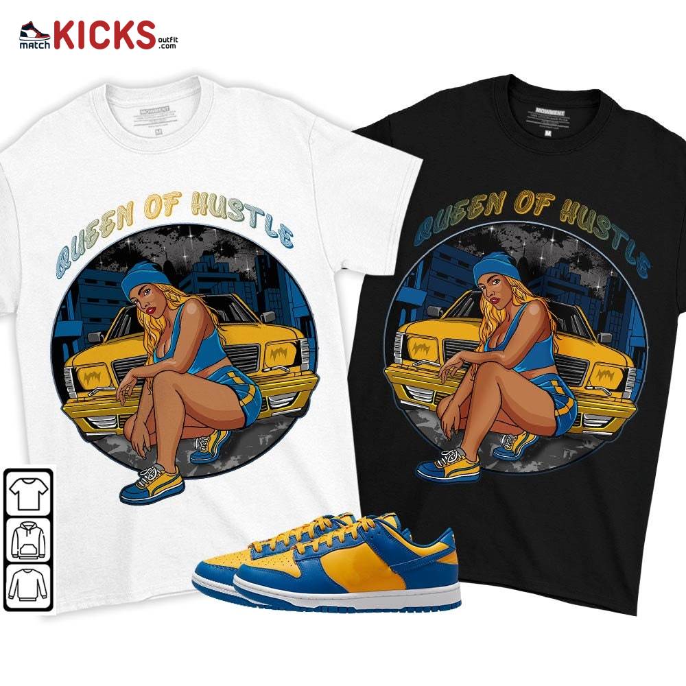 Queen Of Hustle 90s Sneaker Shirt Match Dunk Low Blue Yellow, Dunk Low Blue Jay MKO T-Shirt Queen Of Hustle 90s Sneaker Shirt Match Dunk Low Blue Yellow, Dunk Low Blue Jay MKO T-Shirt
