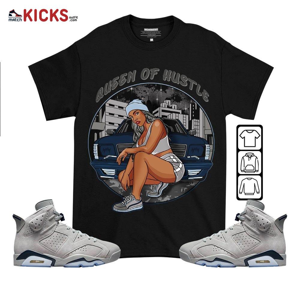 Queen Of Hustle 90s Sneaker Shirt Match Georgetown 6s, Jordan 6 Retro Georgetown MKO T-Shirt
