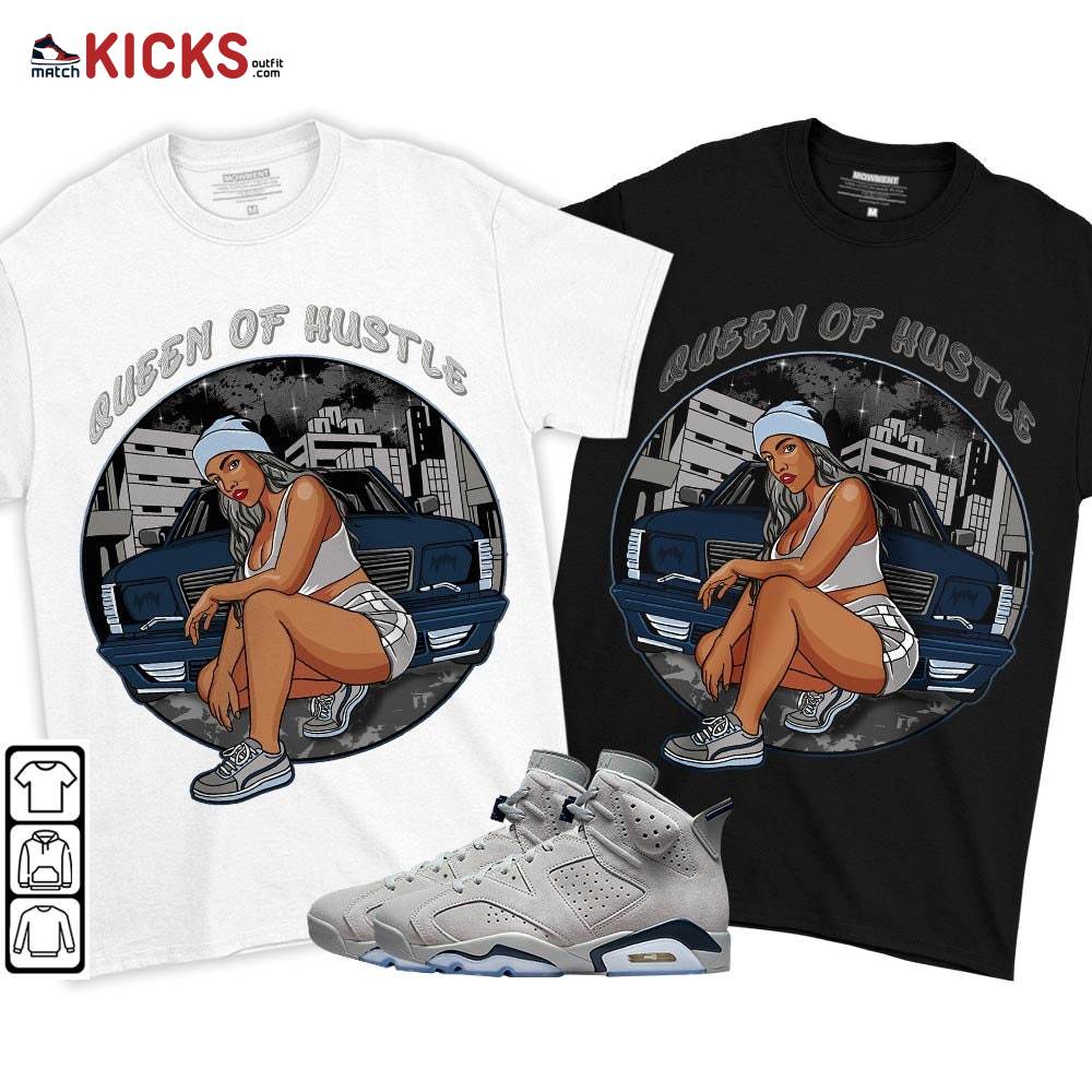 Queen Of Hustle 90s Sneaker Shirt Match Georgetown 6s, Jordan 6 Retro Georgetown MKO T-Shirt