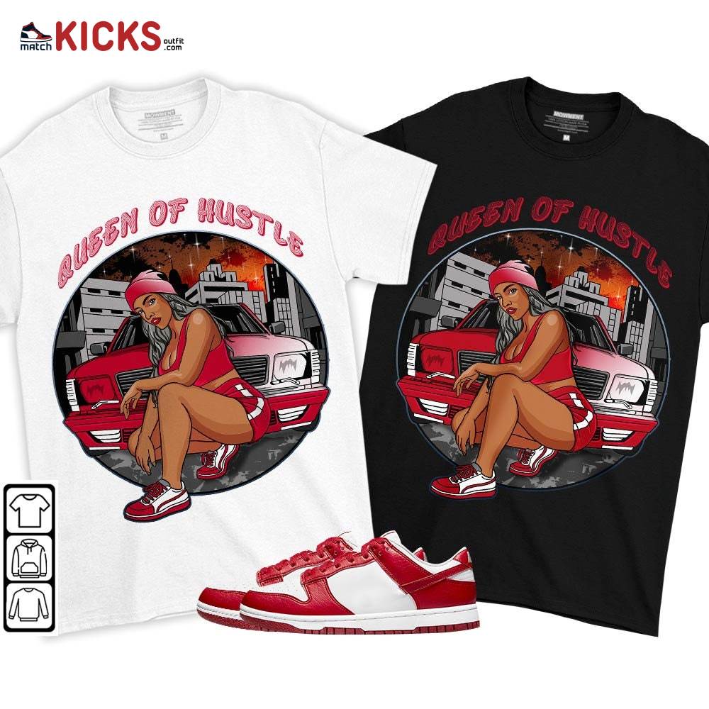 Queen Of Hustle 90s Sneaker Shirt Match Next Nature White Gym Red, Dunk Low Gym Red MKO T-Shirt Queen Of Hustle 90s Sneaker Shirt Match Next Nature White Gym Red, Dunk Low Gym Red MKO T-Shirt