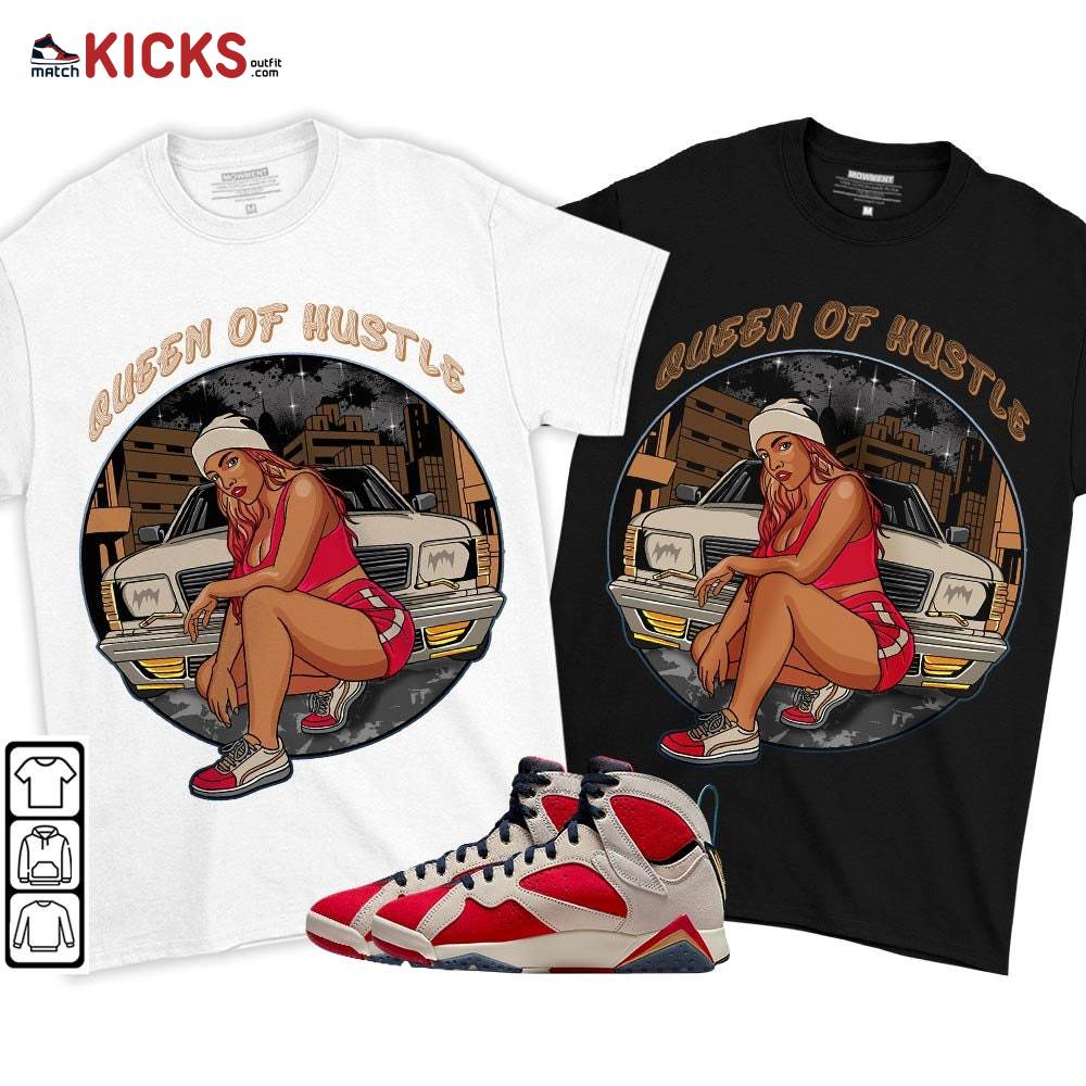 Queen Of Hustle 90s Sneaker Shirt Match Trophy Room 7s, Jordan 7 Trophy Room MKO T-Shirt