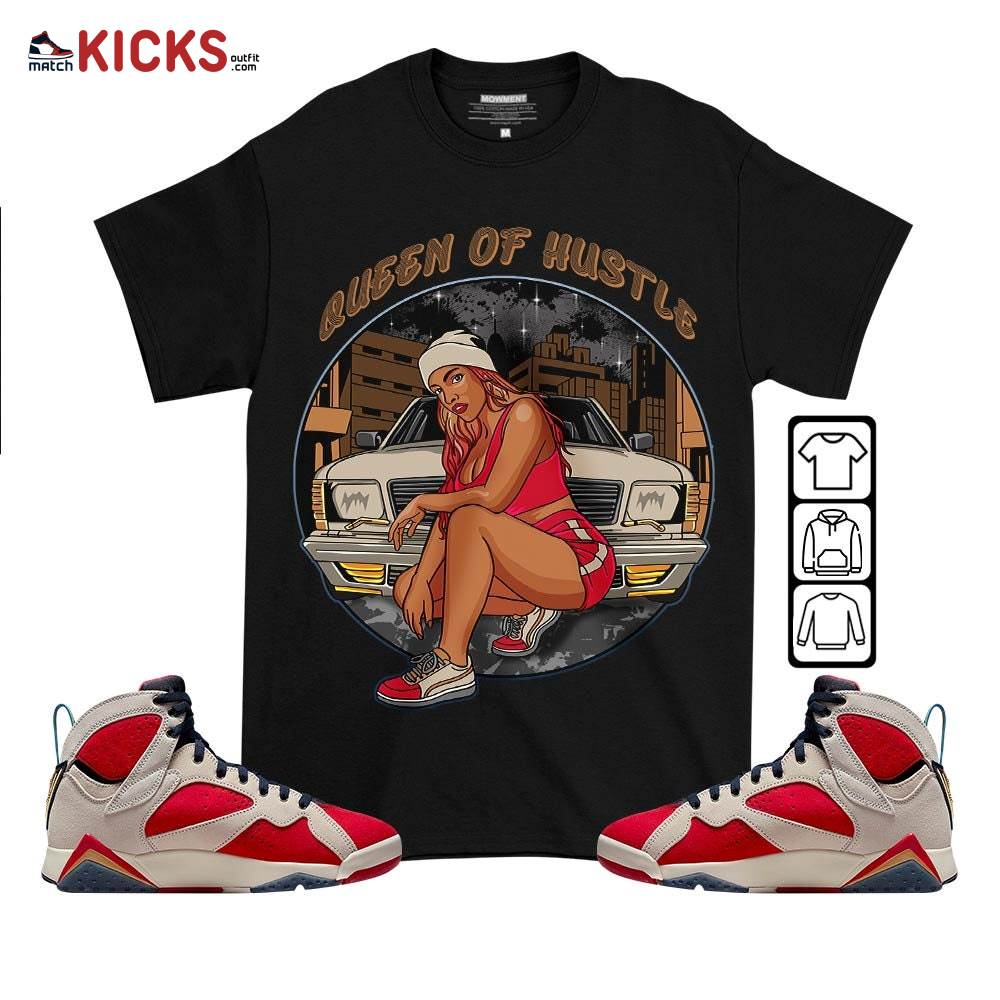 Queen Of Hustle 90s Sneaker Shirt Match Trophy Room 7s, Jordan 7 Trophy Room MKO T-Shirt