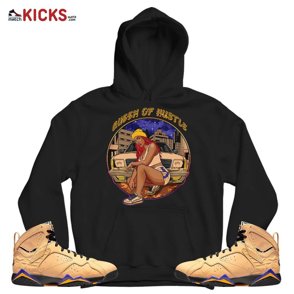 Queen Of Hustle 90s Sneaker Shirt Match Vachetta Tan 7s, Jordan 7 SE Afrobeats MKO T-Shirt Queen Of Hustle 90s Sneaker Shirt Match Vachetta Tan 7s, Jordan 7 SE Afrobeats MKO T-Shirt