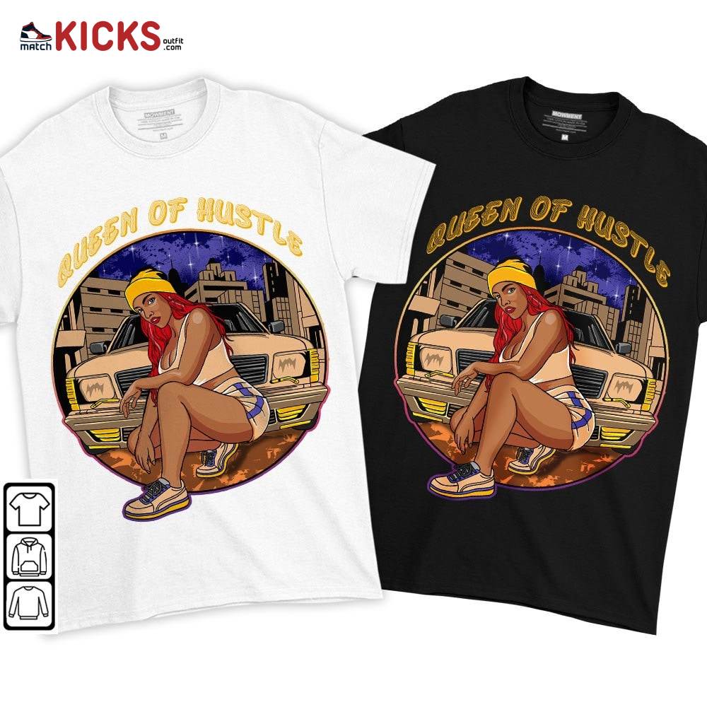 Queen Of Hustle 90s Sneaker Shirt Match Vachetta Tan 7s, Jordan 7 SE Afrobeats MKO T-Shirt Queen Of Hustle 90s Sneaker Shirt Match Vachetta Tan 7s, Jordan 7 SE Afrobeats MKO T-Shirt
