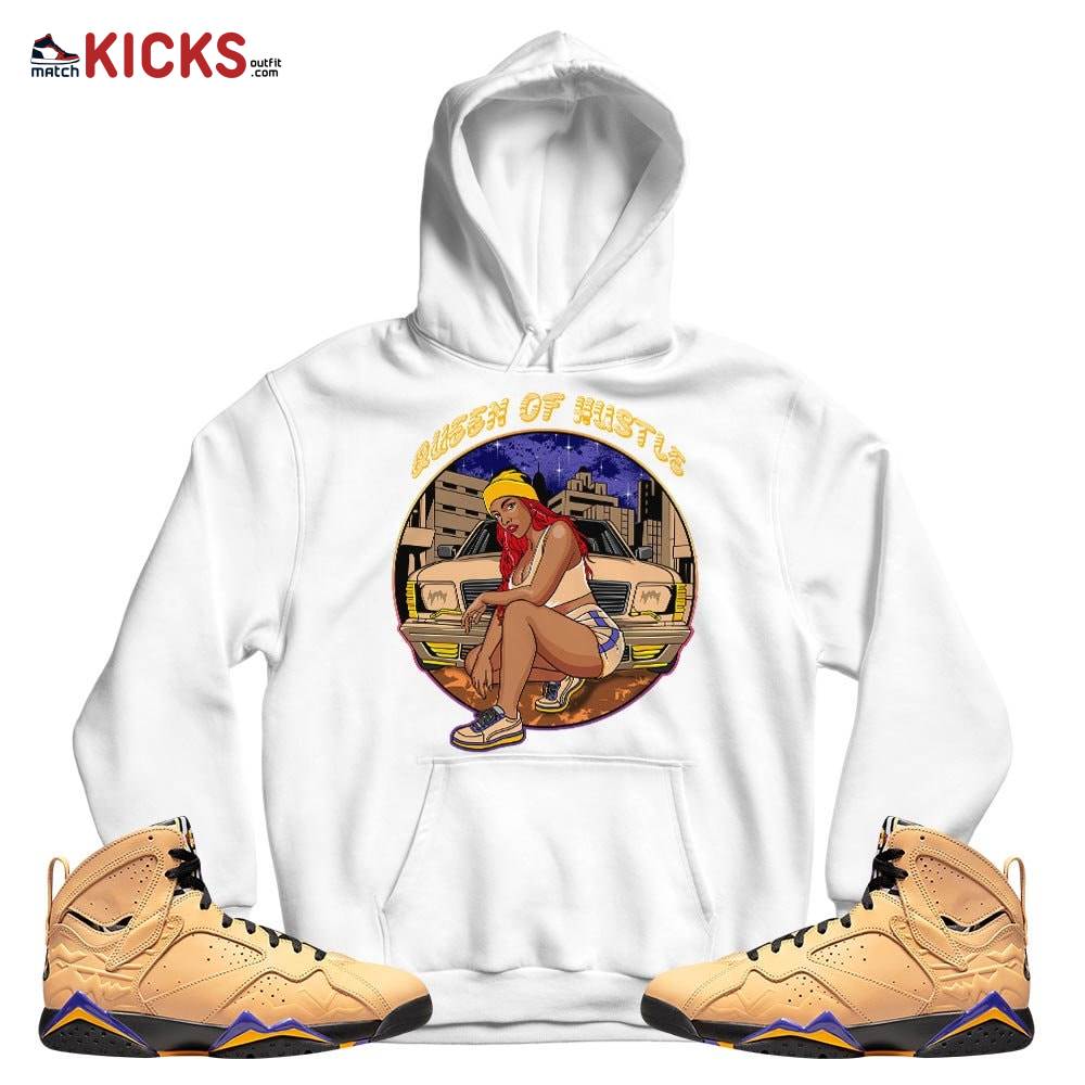 Queen Of Hustle 90s Sneaker Shirt Match Vachetta Tan 7s, Jordan 7 SE Afrobeats MKO T-Shirt Queen Of Hustle 90s Sneaker Shirt Match Vachetta Tan 7s, Jordan 7 SE Afrobeats MKO T-Shirt