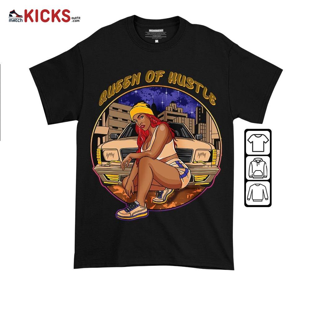 Queen Of Hustle 90s Sneaker Shirt Match Vachetta Tan 7s, Jordan 7 SE Afrobeats MKO T-Shirt Queen Of Hustle 90s Sneaker Shirt Match Vachetta Tan 7s, Jordan 7 SE Afrobeats MKO T-Shirt