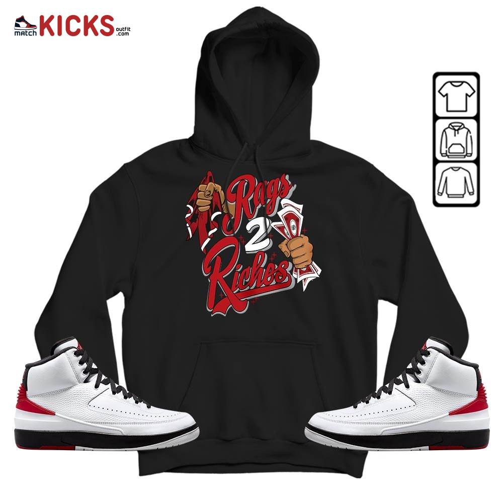 Rag 2 Riches Sneaker Shirt Match 2 Chicago Varsity Red, Jordan Retro 2 Chicago MKO T-Shirt Rag 2 Riches Sneaker Shirt Match 2 Chicago Varsity Red, Jordan Retro 2 Chicago MKO T-Shirt