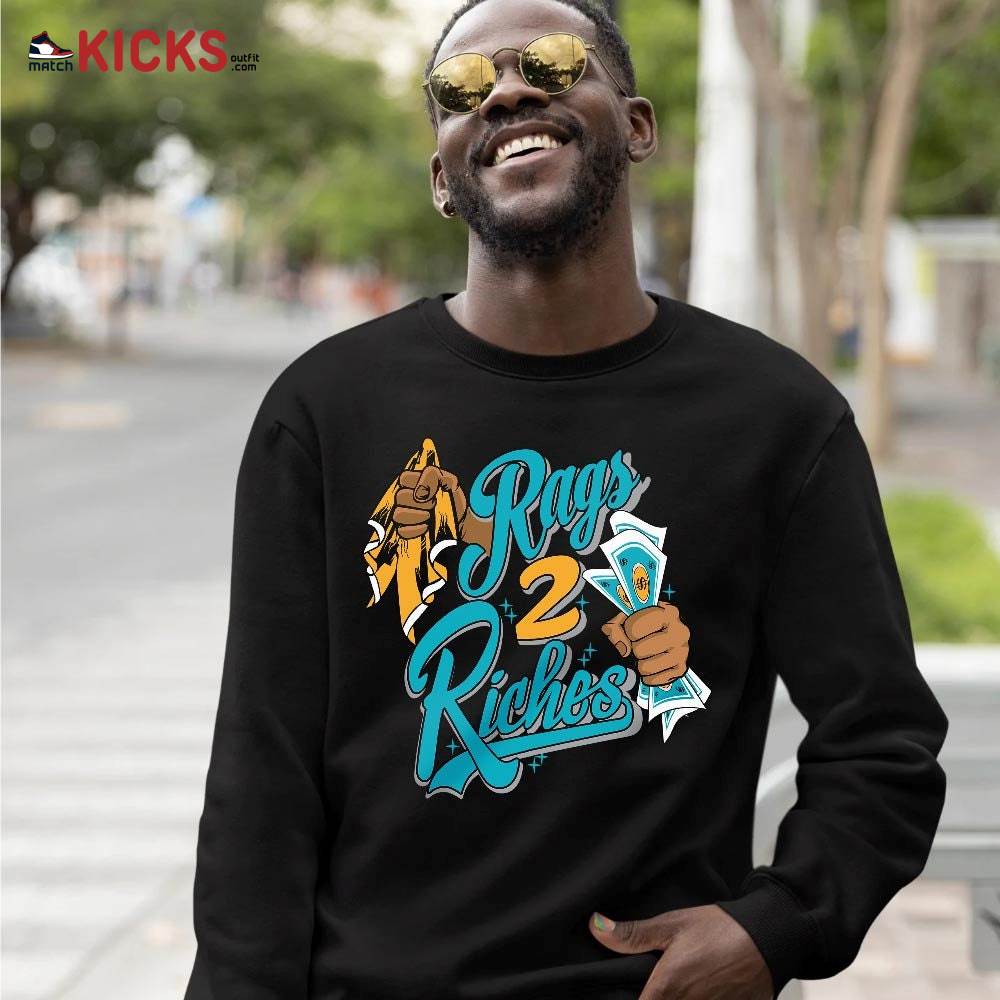Rag 2 Riches Sneaker Shirt Match 2023 Retro Aqua 5s, Jordan 5 Aqua MKO T-Shirt Rag 2 Riches Sneaker Shirt Match 2023 Retro Aqua 5s, Jordan 5 Aqua MKO T-Shirt
