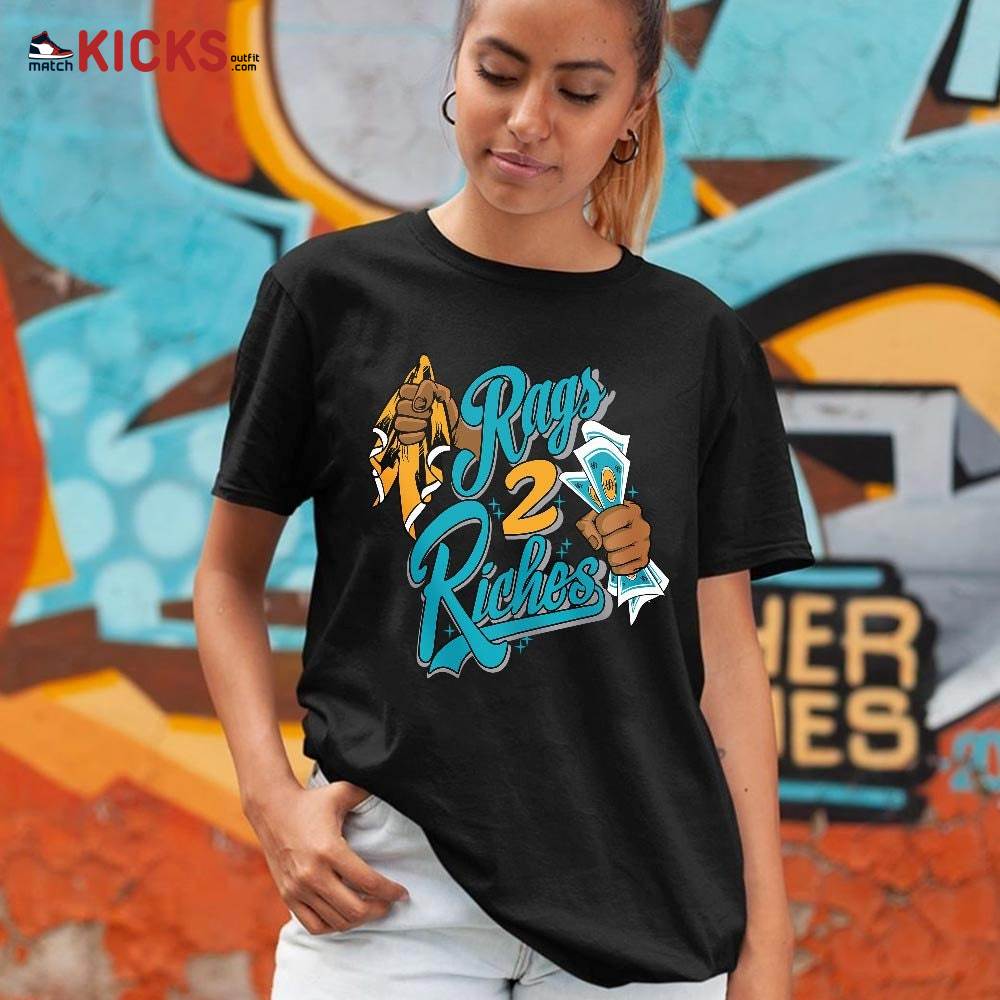 Rag 2 Riches Sneaker Shirt Match 2023 Retro Aqua 5s, Jordan 5 Aqua MKO T-Shirt Rag 2 Riches Sneaker Shirt Match 2023 Retro Aqua 5s, Jordan 5 Aqua MKO T-Shirt