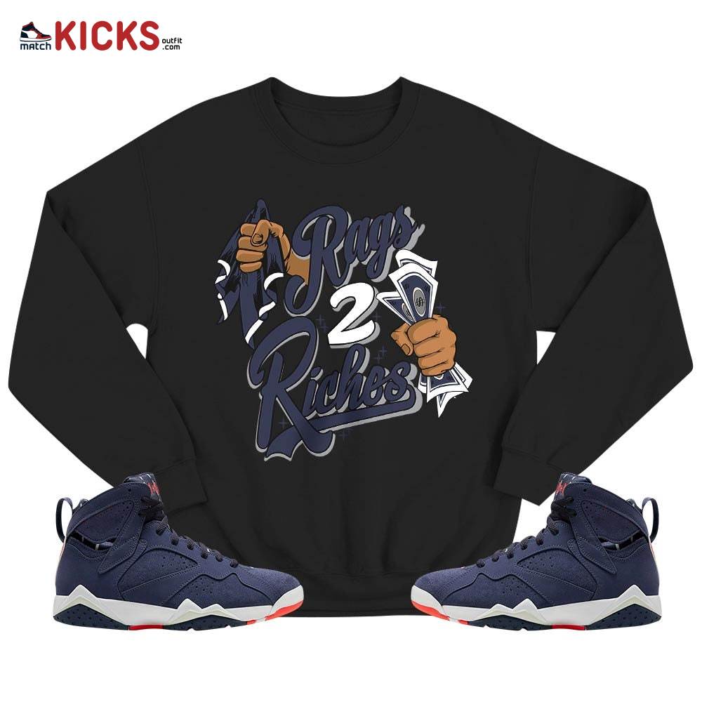 Rag 2 Riches Sneaker Shirt Match 7 Neutral Indigo, Jordan 7 Quai 54 MKO T-Shirt Rag 2 Riches Sneaker Shirt Match 7 Neutral Indigo, Jordan 7 Quai 54 MKO T-Shirt