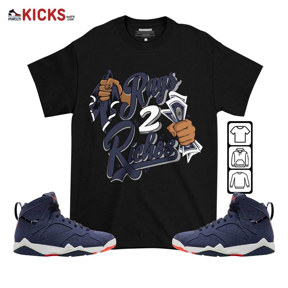 Rag 2 Riches Sneaker Shirt Match 7 Neutral Indigo, Jordan 7 Quai 54 MKO T-Shirt Rag 2 Riches Sneaker Shirt Match 7 Neutral Indigo, Jordan 7 Quai 54 MKO T-Shirt