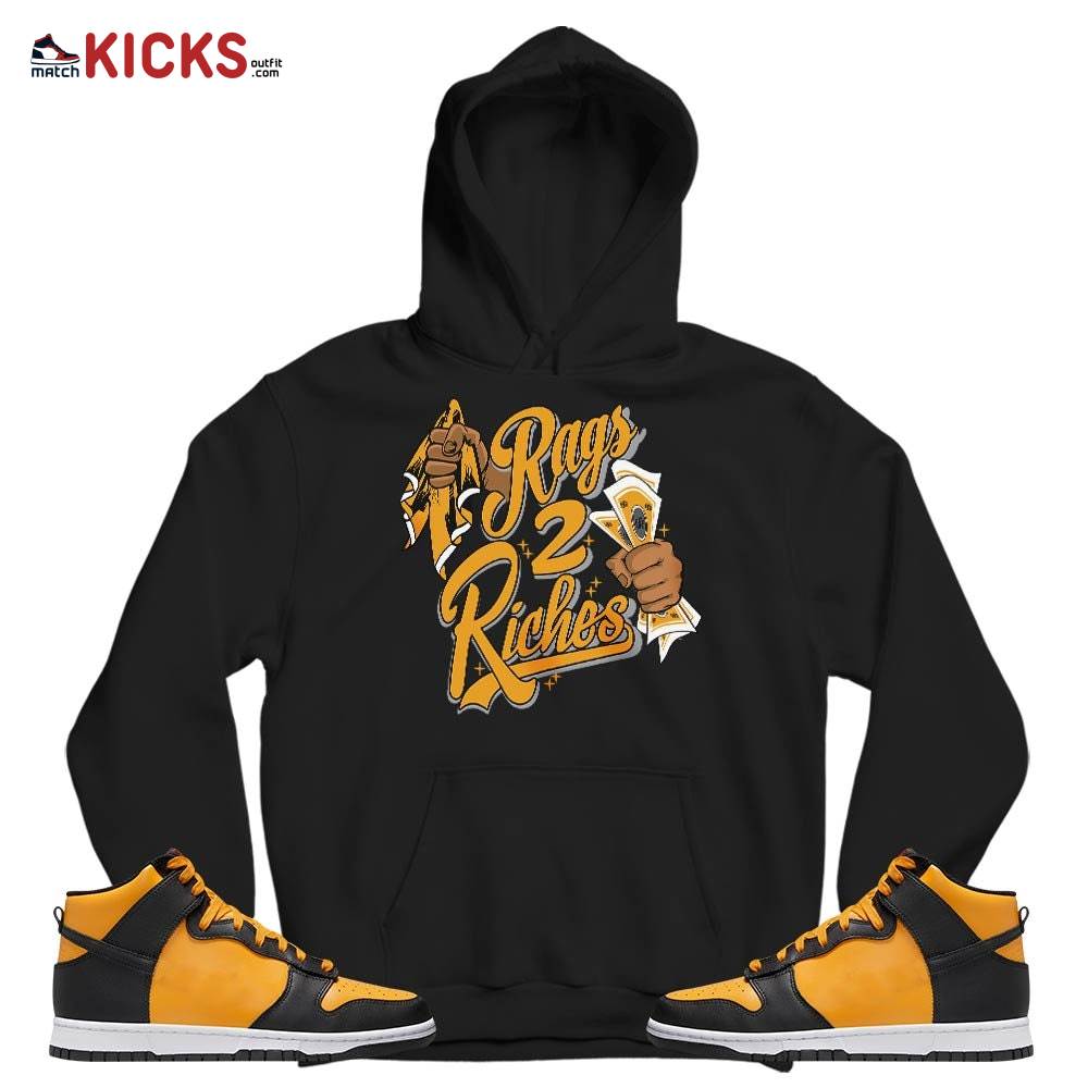 Rag 2 Riches Sneaker Shirt Match Dunk Reverse Goldenrod, Dunk High Bruce Lee MKO T-Shirt Rag 2 Riches Sneaker Shirt Match Dunk Reverse Goldenrod, Dunk High Bruce Lee MKO T-Shirt