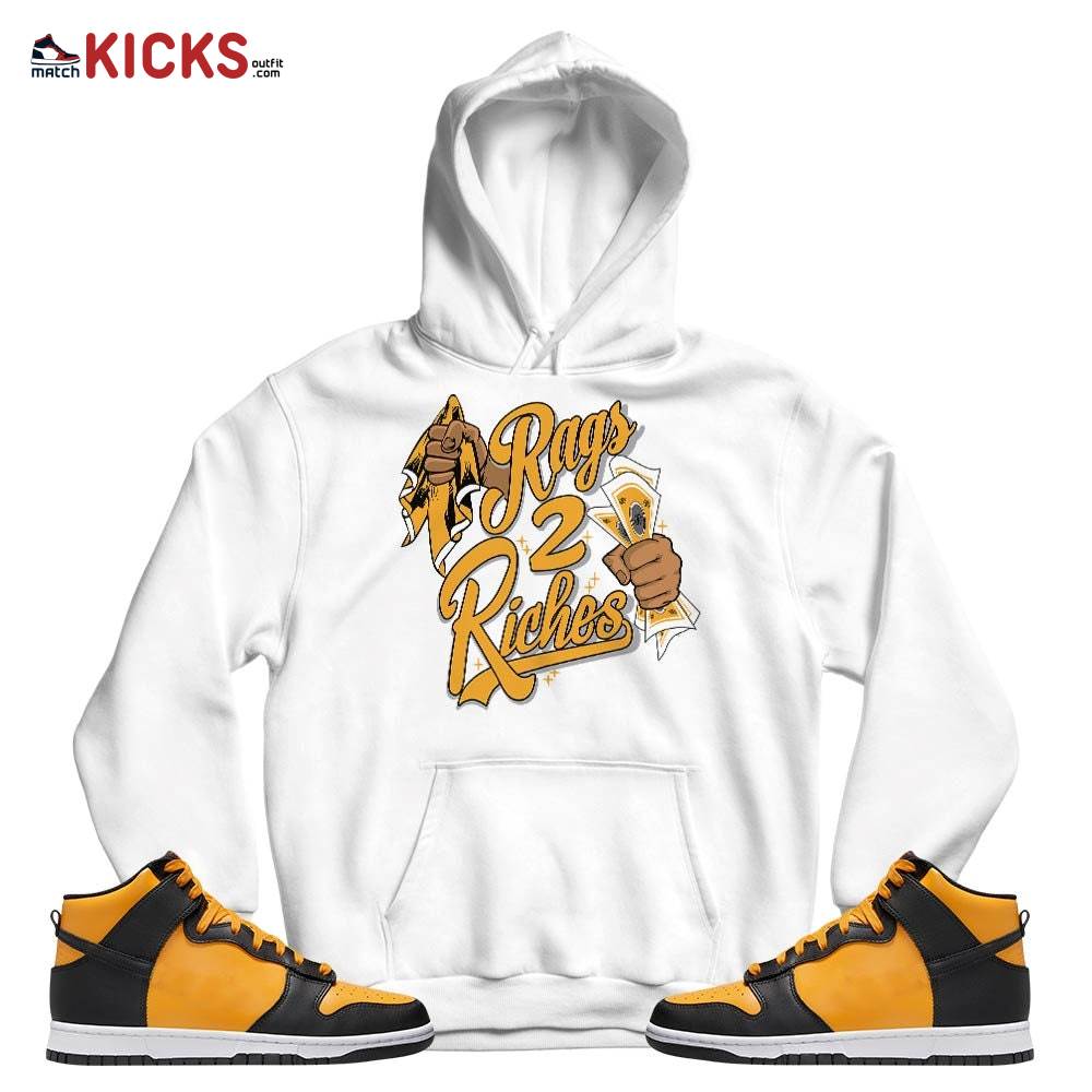 Rag 2 Riches Sneaker Shirt Match Dunk Reverse Goldenrod, Dunk High Bruce Lee MKO T-Shirt Rag 2 Riches Sneaker Shirt Match Dunk Reverse Goldenrod, Dunk High Bruce Lee MKO T-Shirt