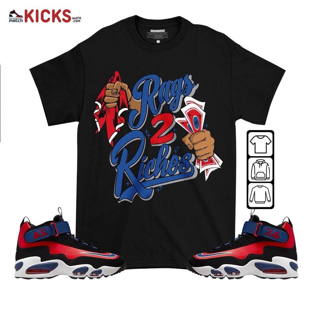 Rag 2 Riches Sneaker Shirt Match Max 1 Navy Red Black, Air Griffey Max 1 Black Red Navy Blue MKO T-Shirt