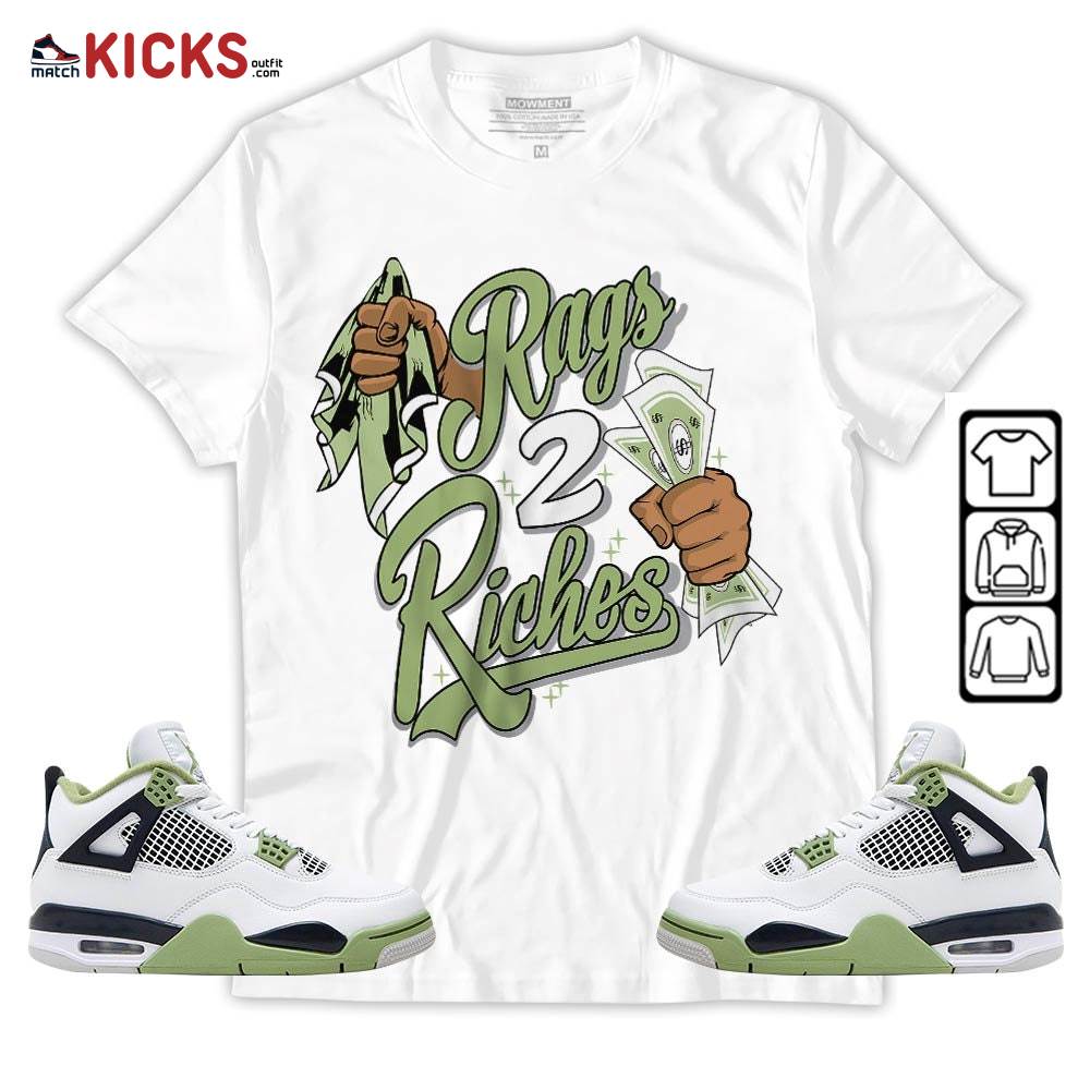 Rag 2 Riches Sneaker Shirt Match Retro Oil Green 4s, Jordan 4 Oil Green MKO T-Shirt