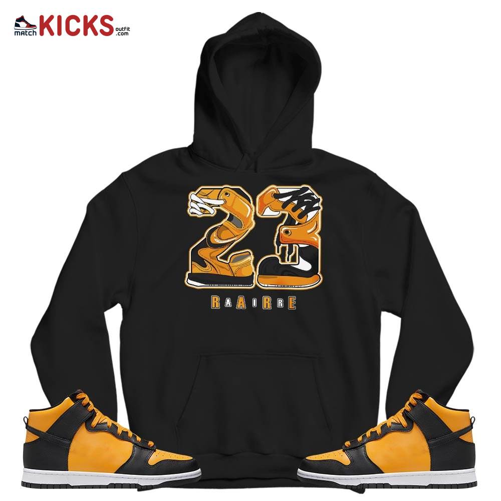 Rare Air 23 Sneaker Shirt Match Dunk Reverse Goldenrod, Dunk High Bruce Lee MKO T-Shirt Rare Air 23 Sneaker Shirt Match Dunk Reverse Goldenrod, Dunk High Bruce Lee MKO T-Shirt
