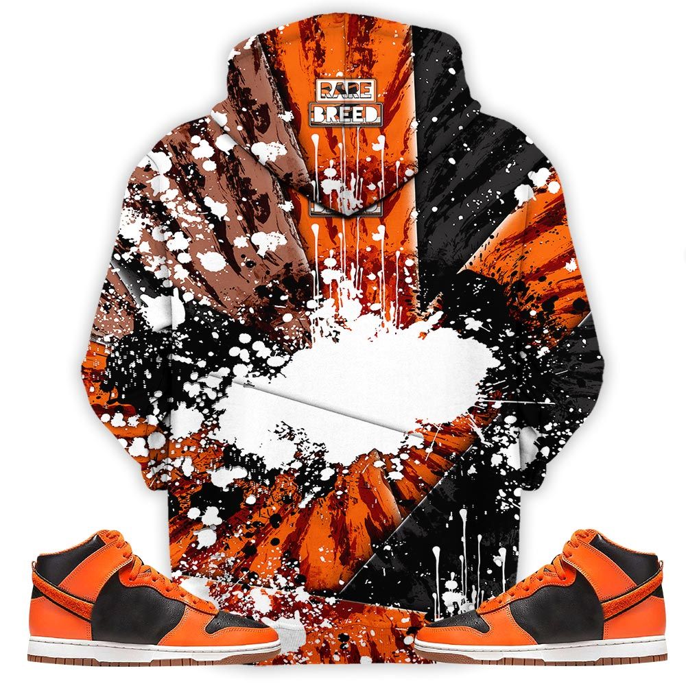 Rare Breed Sneaker Shirt Match Dunk Black Orange, Dunk High Gs Safety Orange Hoodie Sweatshirt Tee All Over Print MKO Shirt