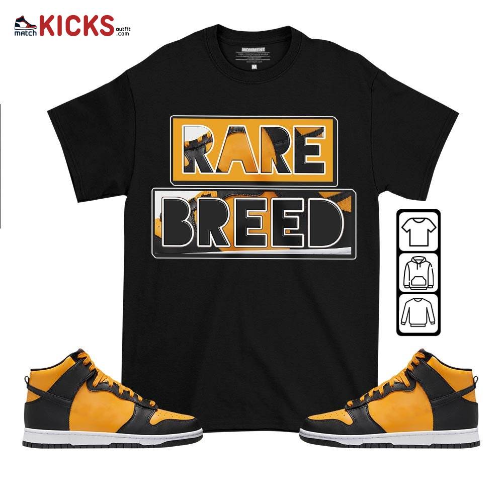 Rare Breed Sneaker Shirt Match Dunk Reverse Goldenrod, Dunk High Bruce Lee MKO T-Shirt
