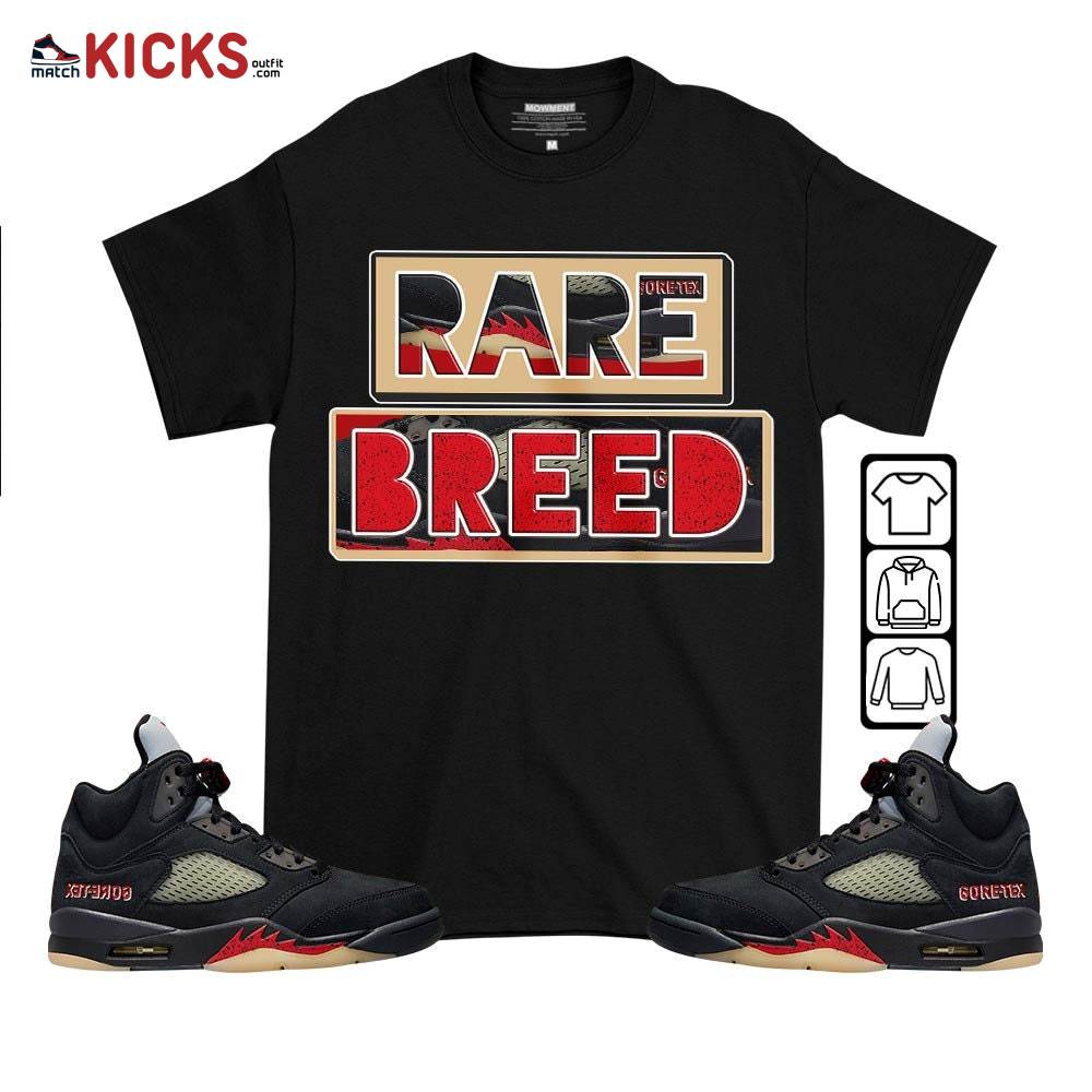 Rare Breed Sneaker Shirt Match Gore-Tex 5s, Jordan 5 GORE-TEX Off Noir MKO T-Shirt