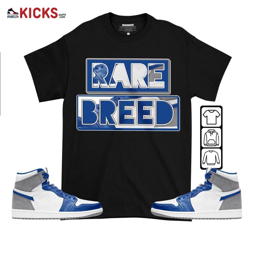 Rare Breed Sneaker Shirt Match True Blue 1s, Jordan 1 High OG True Blue MKO T-Shirt