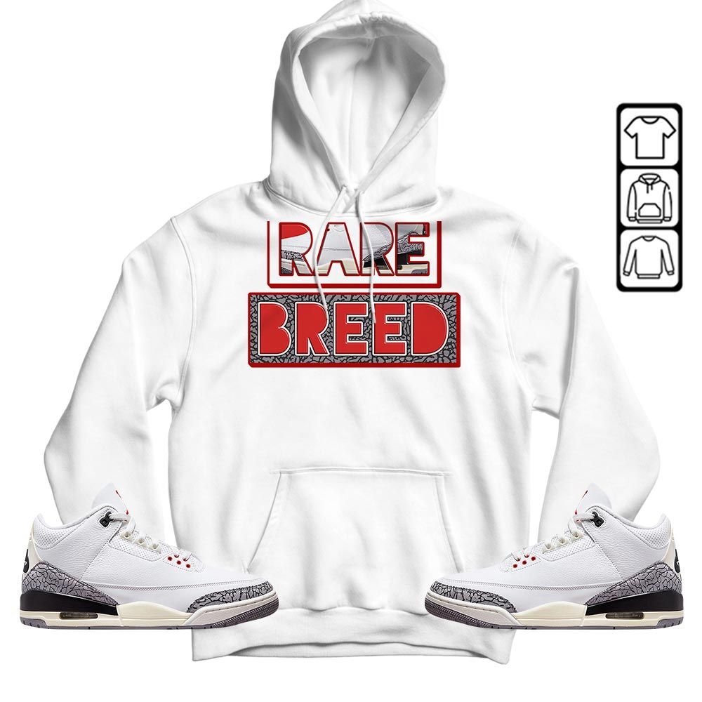Rare Breed Sneaker Shirt Match White Cement 3s, Jordan Retro 3 White Cement MKO T-Shirt