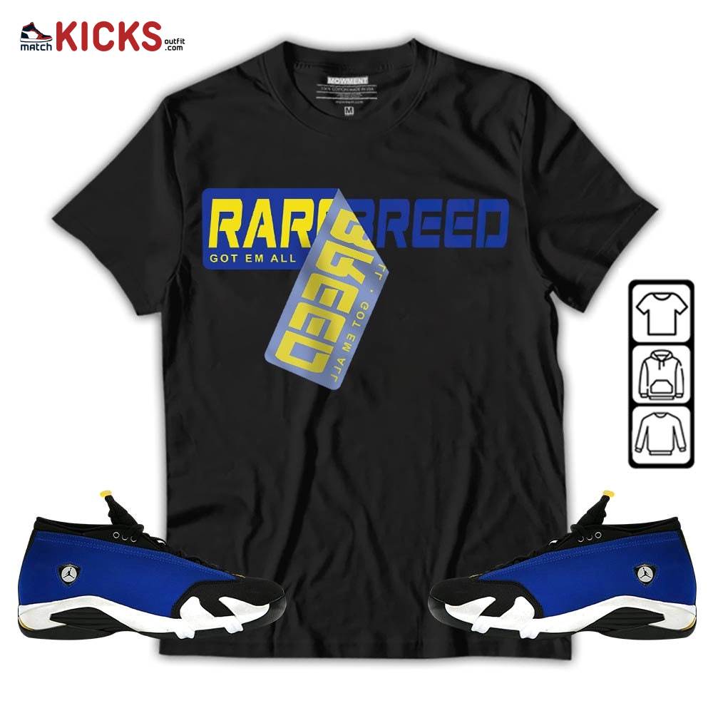 Rare Breed Sticker Sneaker Shirt Match 2023 Blue Laney 14s, Jordan 14 Laney MKO T-Shirt