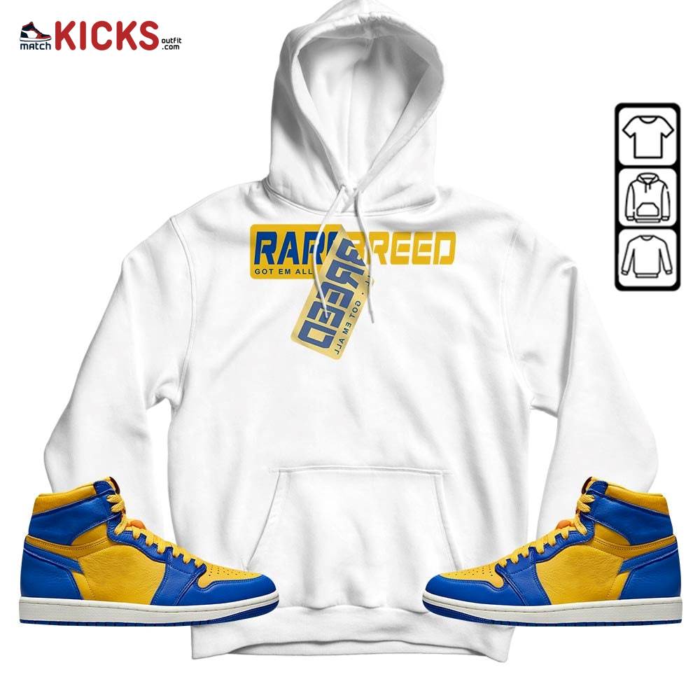 Rare Breed Sticker Sneaker Shirt Match 2023 Laney 1s, Jordan 1 Retro High Laney MKO Hoodie