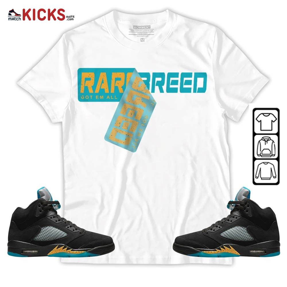 Rare Breed Sticker Sneaker Shirt Match 2023 Retro Aqua 5s, Jordan 5 Aqua MKO T-Shirt