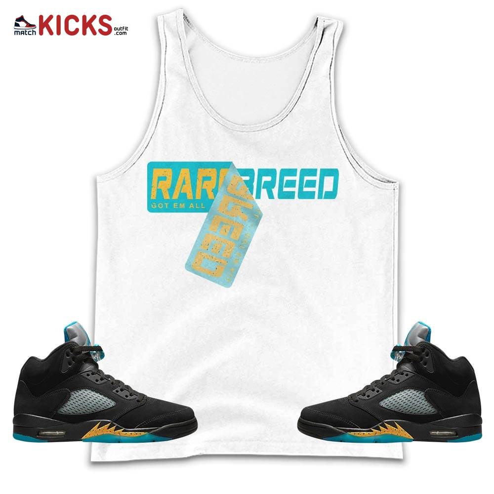 Rare Breed Sticker Sneaker Shirt Match 2023 Retro Aqua 5s, Jordan 5 Aqua MKO Tank Top