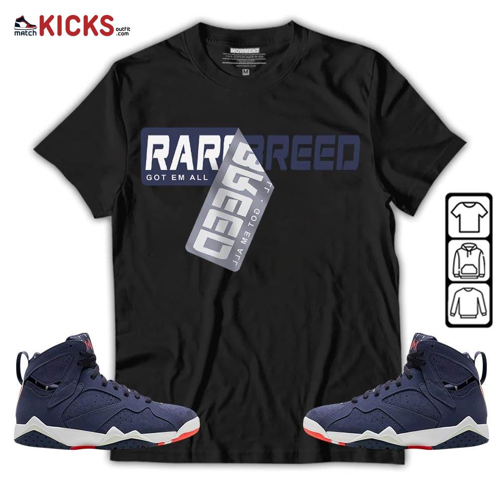 Rare Breed Sticker Sneaker Shirt Match 7 Neutral Indigo, Jordan 7 Quai 54 MKO T-Shirt