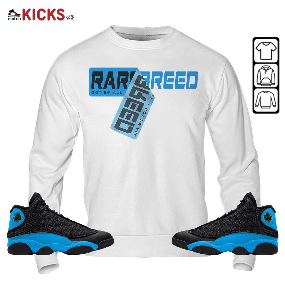Rare Breed Sticker Sneaker Shirt Match Black University Blue 13s, Jordan 13 Black University Blue 2022 MKO Hoodie Rare Breed Sticker Sneaker Shirt Match Black University Blue 13s, Jordan 13 Black University Blue 2022 MKO Hoodie