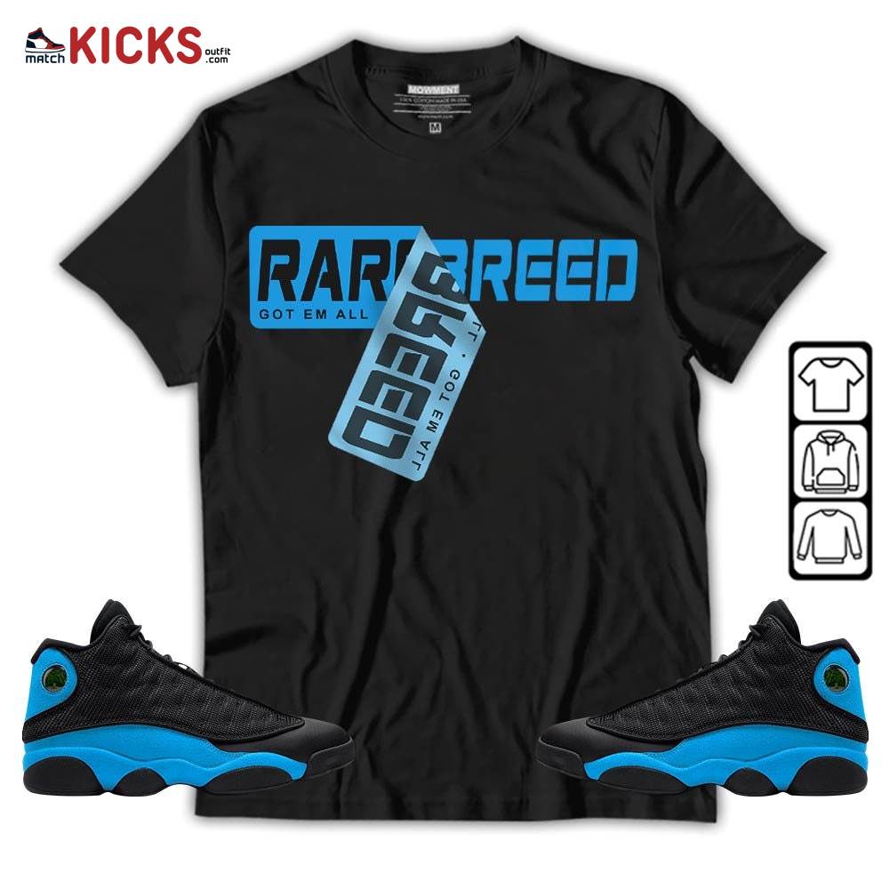 Rare Breed Sticker Sneaker Shirt Match Black University Blue 13s, Jordan 13 Black University Blue 2022 MKO Hoodie Rare Breed Sticker Sneaker Shirt Match Black University Blue 13s, Jordan 13 Black University Blue 2022 MKO Hoodie