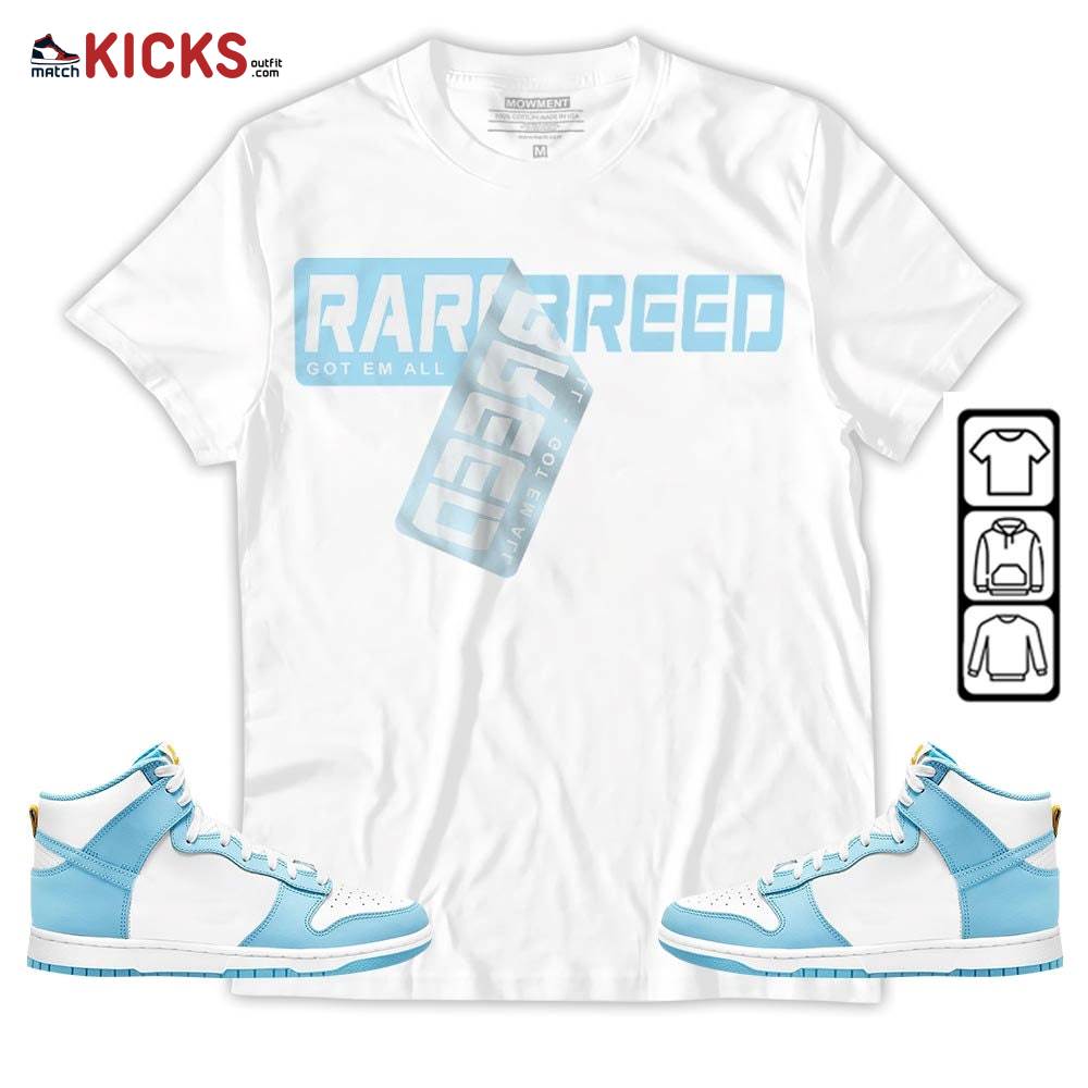 Rare Breed Sticker Sneaker Shirt Match Dunk High Blue Chill, Dunk High Homer Simpson MKO T-Shirt Rare Breed Sticker Sneaker Shirt Match Dunk High Blue Chill, Dunk High Homer Simpson MKO T-Shirt