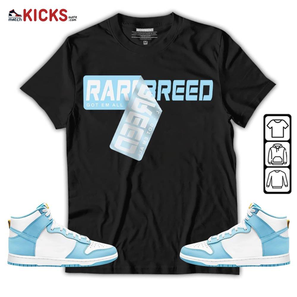 Rare Breed Sticker Sneaker Shirt Match Dunk High Blue Chill, Dunk High Homer Simpson MKO T-Shirt