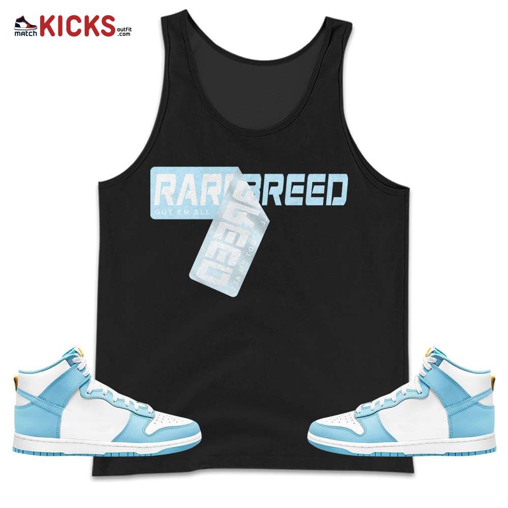 Rare Breed Sticker Sneaker Shirt Match Dunk High Blue Chill, Dunk High Homer Simpson MKO Tank Top